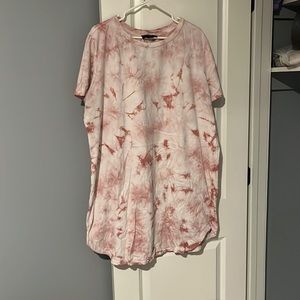 Tye dye pink t-shirt dress